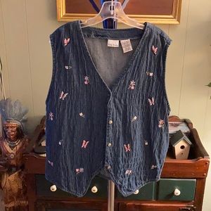 Bobbie Brooks denim button up vest XL 16-18